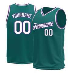 Custom Teal Basketball Jersey Mesh Sports Performance Team Uniform