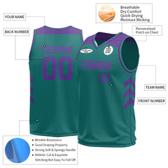 Custom Teal Mesh Basketball Athletic Performance Jersey