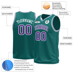 Custom Teal Basketball Jersey Mesh Sports Athletic Performance Shirts