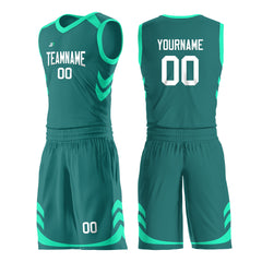 Custom Teal Basketball Uniform For Adult Youth Fans Mesh Jersey