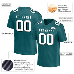 Custom Teal Football Jersey Player Fans Team Uniforms For Adult Youth Unisex