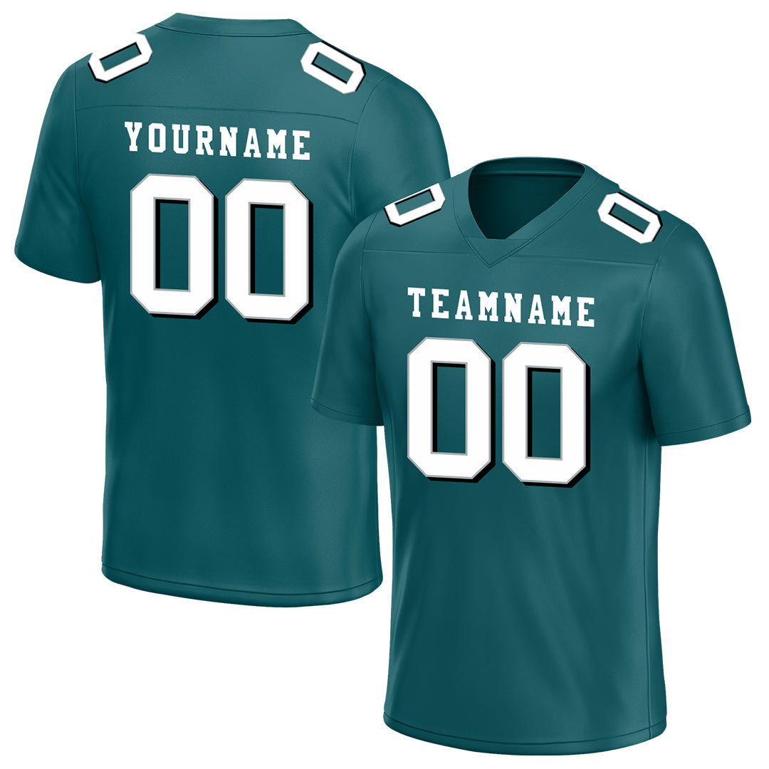 Custom Teal Football Jersey Player Fans Team Uniforms For Adult Youth Unisex