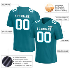 Custom Turquoise Football Jersey Player Fans Team Uniforms For Adult Youth Unisex