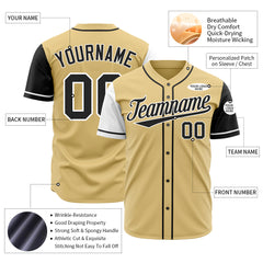 Custom Gold Two Tone Fashion Baseball Jersey Authentic Hip Hop Sportswear Shirt