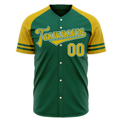 Custom Green Two Tone Fashion Baseball Jersey Authentic Button Down Vintage Shirt