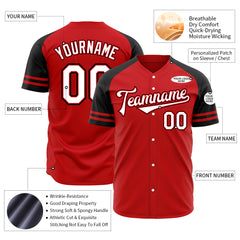 Custom Red Two Tone Fashion Baseball Jersey Authentic Button Down Vintage Shirt