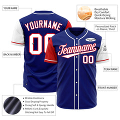 Custom Royal Two Tone Fashion Baseball Jersey Authentic Hip Hop Sportswear Shirt