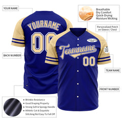 Custom Royal Two Tone Fashion Baseball Jersey Authentic Button Down Vintage Shirt