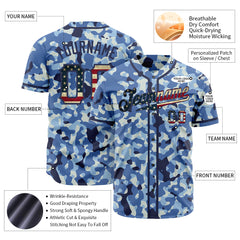 Custom National Flag Camo Special Edition Authentic Vintage Baseball Jersey