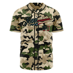 Custom National Flag Camo Authentic Vintage Baseball Jersey