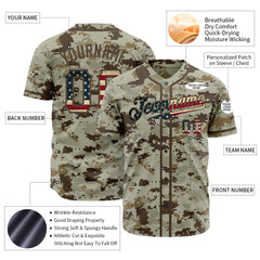 Custom National Flag Camo Fans Special Edition Authentic Stitched Vintage Baseball Jersey