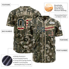 Custom National Flag Camo Shirts Fans Special Edition Authentic Vintage Baseball Jersey