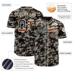 Custom National Flag Camo Fans Special Edition Authentic Vintage Baseball Jersey Streewear