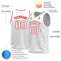 Custom White Basketball Jersey Mesh Sports Athletic Performance Shirts