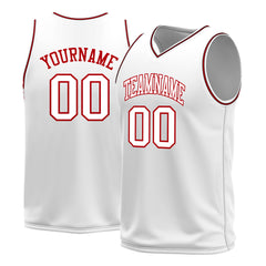 Custom White Basketball Jersey Mesh Sports Athletic Performance Shirts