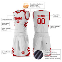 Custom White Basketball Uniform For Adult Youth Fans Mesh Jersey