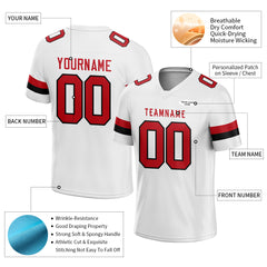 Custom White Football Jersey Athletic Shirt For Adult Youth