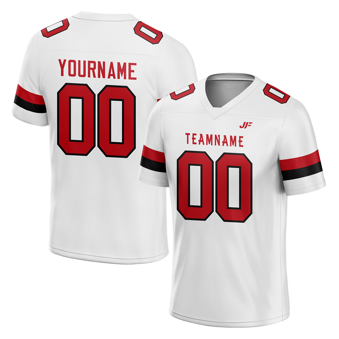 Custom White Football Jersey Athletic Shirt For Adult Youth