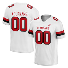 Custom White Football Jersey Athletic Shirt For Adult Youth