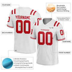 Custom White Football Jersey Athletic Shirt For Adult Youth Unisex