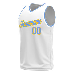 Custom White Basketball Jersey Mesh Sports Performance Team Uniform