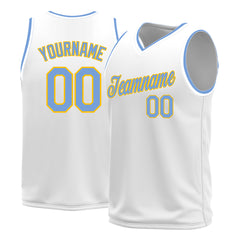 Custom White Basketball Jersey Mesh Sports Performance Team Uniform