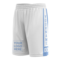 Custom WhiteMesh Sports Basketball Shorts with Side Pockets