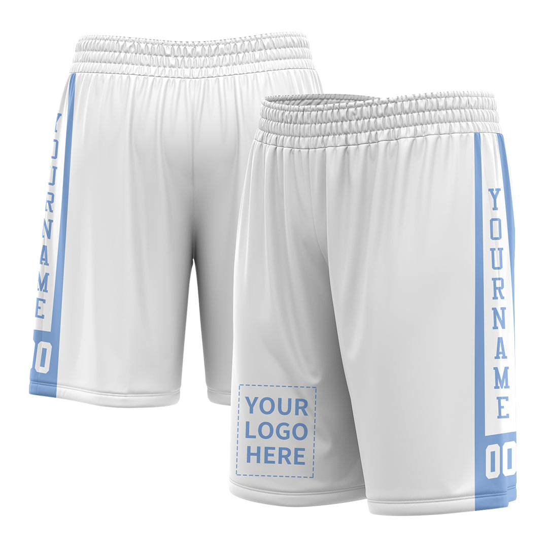 Custom WhiteMesh Sports Basketball Shorts with Side Pockets