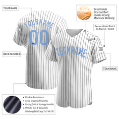 Custom White Pinstripe Full Button Down Mesh Fans Special Edition Authentic Baseball Jersey