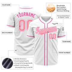 Custom Medium White Full Button Up Mesh Fans Special Edition Authentic Baseball Jersey