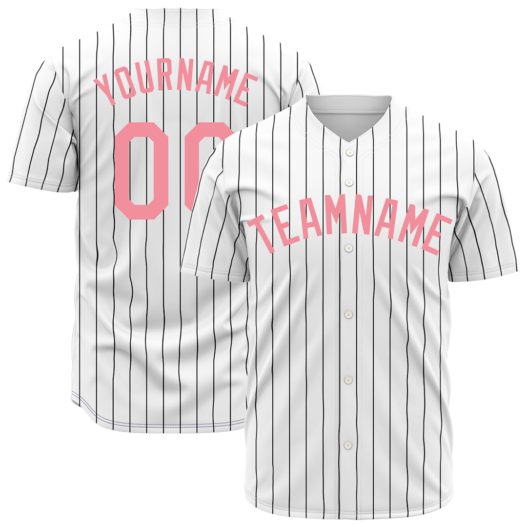 Custom Medium White Pinstripe Mesh Fans Special Edition Authentic Baseball Jersey