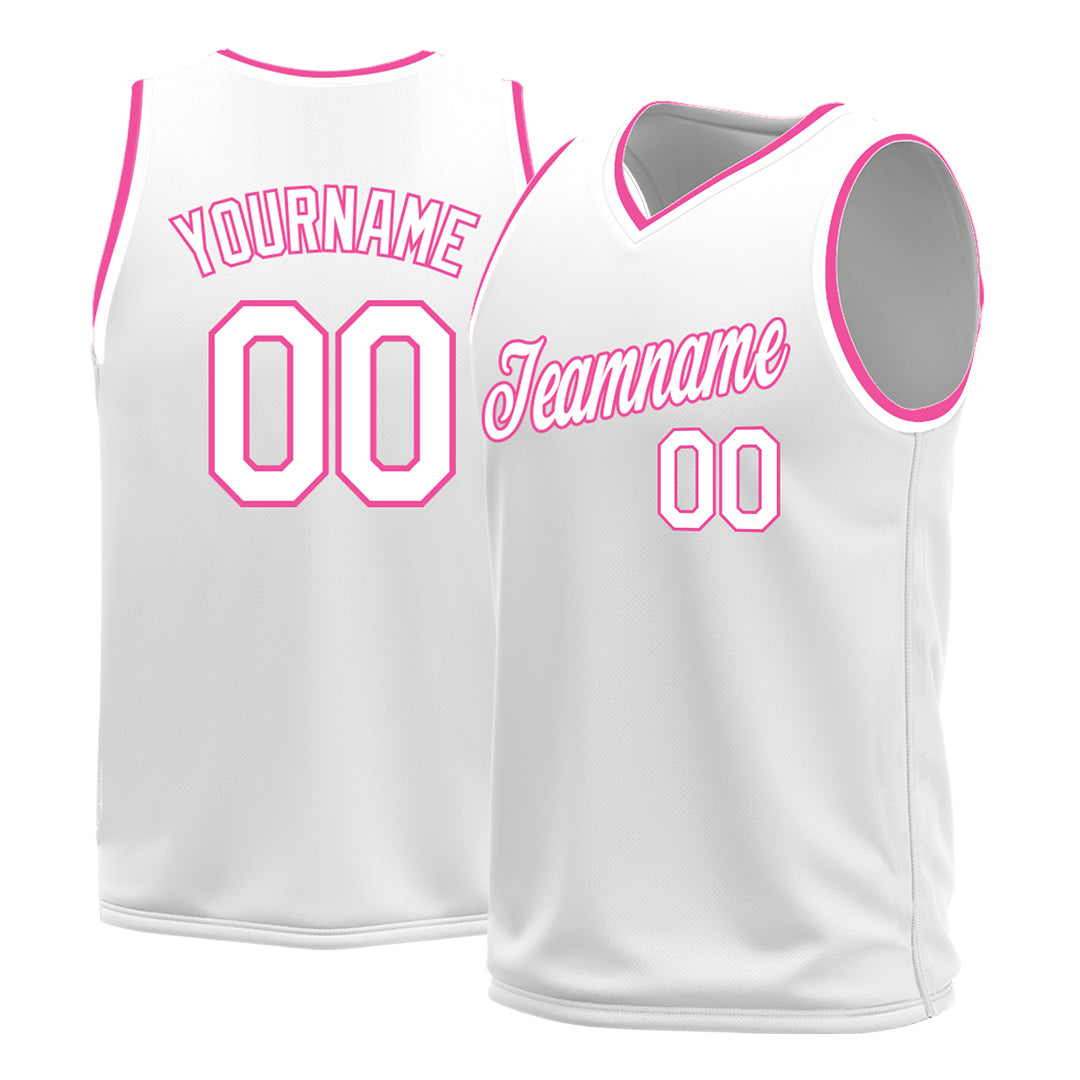 Custom Medium White Basketball Jersey Mesh Sports Performance Team Uniform