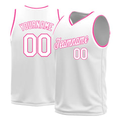 Custom Medium White Basketball Jersey Mesh Sports Performance Team Uniform