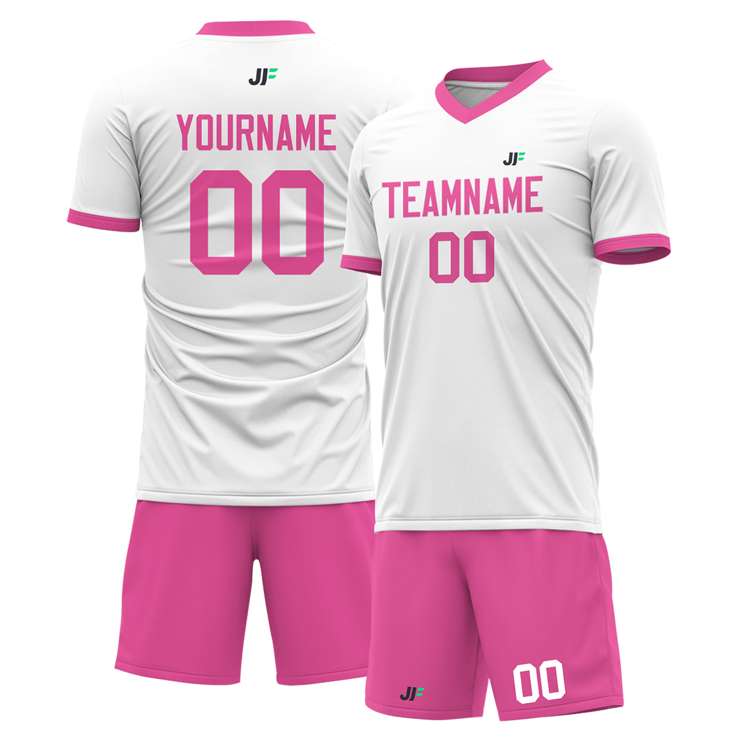 Custom Medium White Soccer Uniform For Adult Youth Fans Jersey