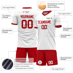 Custom White Soccer Uniform For Adult Youth Fans Jersey