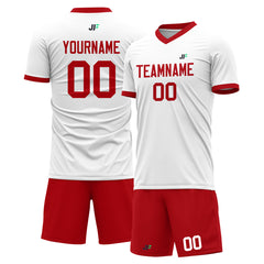 Custom White Soccer Uniform For Adult Youth Fans Jersey