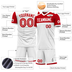 Custom White Soccer Uniform Training Outfit Sportswear