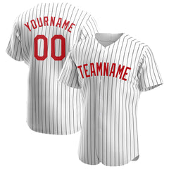 Custom White Pinstripe Full Button Down Mesh Fans Special Edition Authentic Baseball Jersey