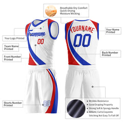 Custom White Basketball Uniform Print Athletic V Neck Mesh Jersey