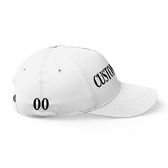 Custom White Print Logo Text Adjustable Snapback Cotton Twill Hat