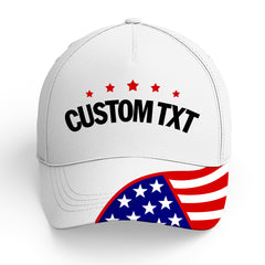 Custom White Print Caps Personalized Logo Text Hat Ideal for Business Events Gifts