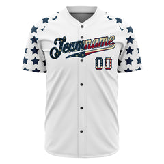 Custom White National USA Flag Two Tone Shirts Authentic Vintage Baseball Jersey