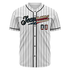 Custom White National Flag Pinstripe Fans Special Edition Authentic Vintage Baseball Jersey