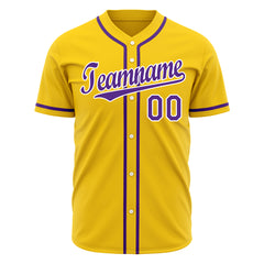 Custom Yellow Full Button Up Mesh Fans Special Edition Authentic Baseball Jersey