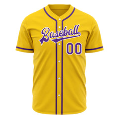 Custom Yellow Full Button Down Mesh Fans Special Edition Authentic Baseball Jersey