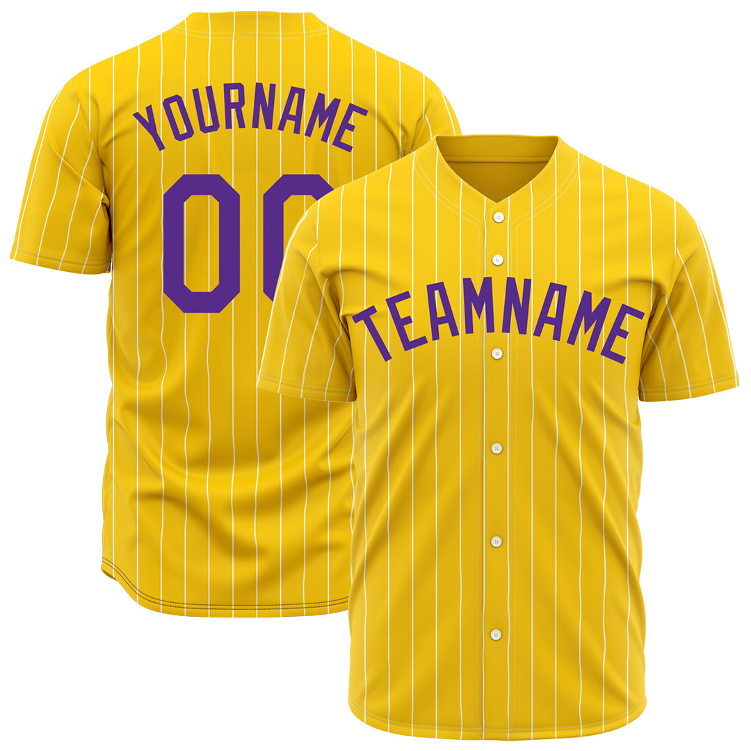 Custom Yellow Pinstripe Mesh Fans Special Edition Authentic Baseball Jersey