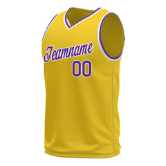 Custom Yellow Basketball Jersey Mesh Sports Performance Team Uniform