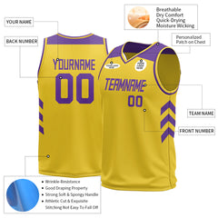 Custom Yellow Mesh Basketball Athletic Performance Jersey