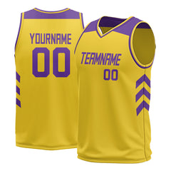 Custom Yellow Mesh Basketball Athletic Performance Jersey