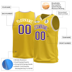 Custom Yellow Basketball Jersey Mesh Sports Athletic Performance Shirts